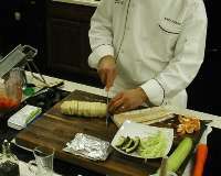 Chef making sushi