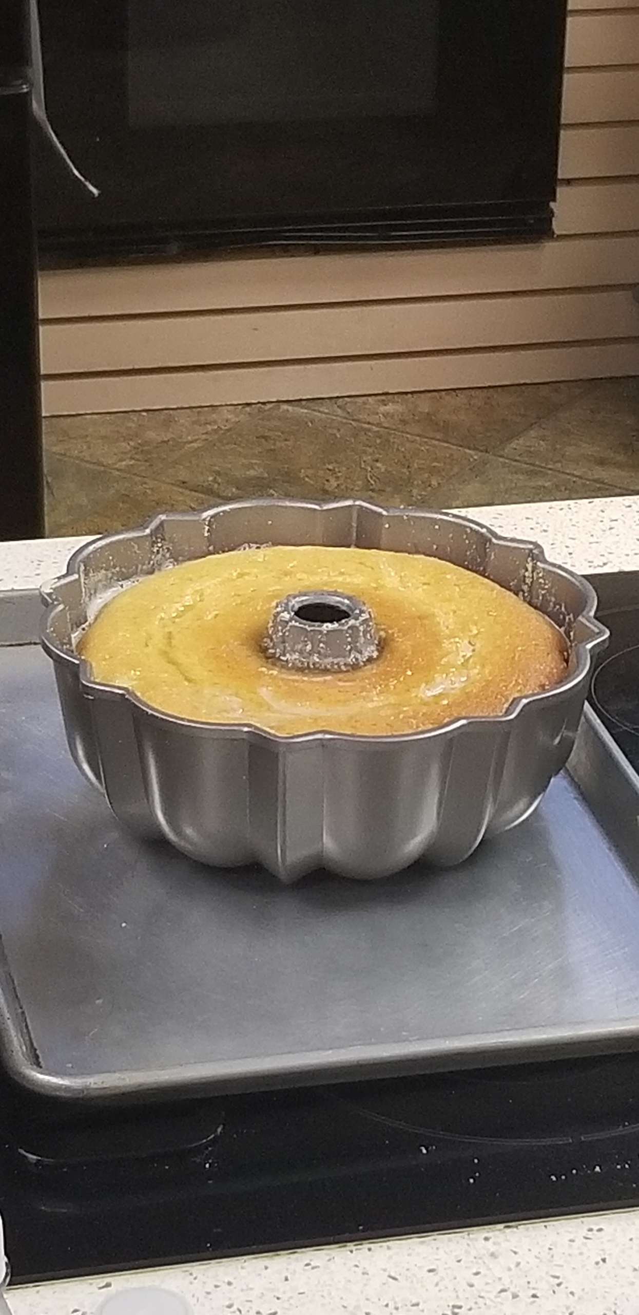 bundt cake in pan