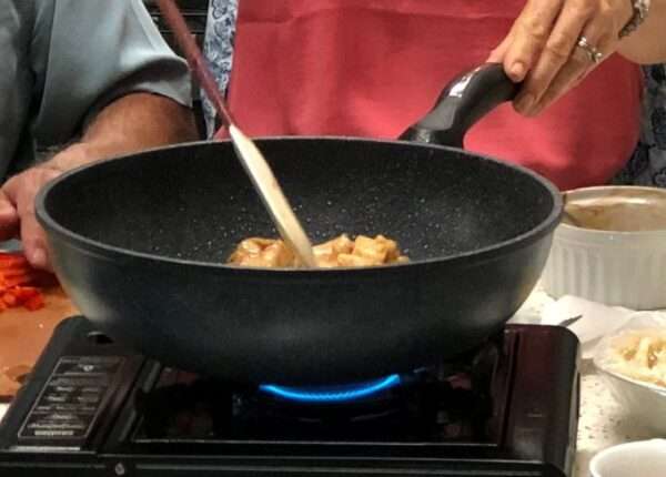 wok on burner