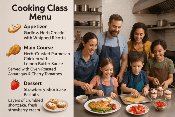 Cooking with your Kid! *Price Covers one adult and one Child* Hands-On Cooking Class: Herb-Crusted Chicken & Culinary Classics! *Early Bird Special*! 08/30/25 4PM